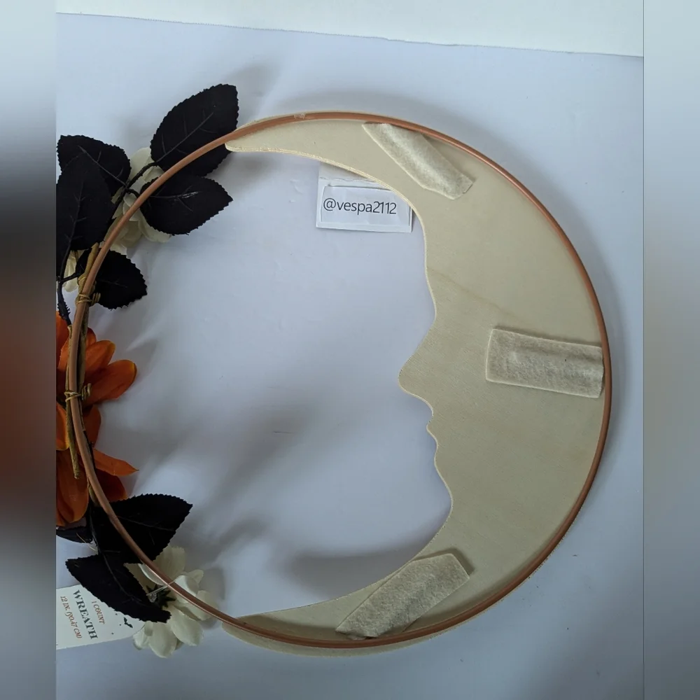 Target Bullseye Playground Summerween Moon Wreath Black Orange Halloween Flower